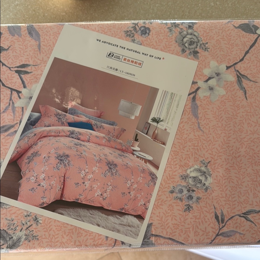 Floral Pink Cotton Bedding Set